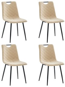 Cadeiras de jantar 4 pcs couro artificial creme