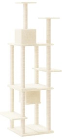 Árvore p/ gatos c/ postes arranhadores sisal 176 cm cor creme