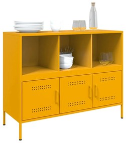 Aparador 100,5x39x79 cm aço amarelo mostarda