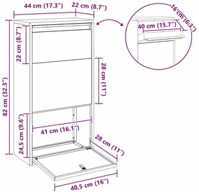 Caixa de Entrega Branca 44x22x82 cm Aço
