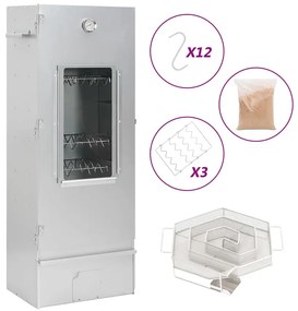 vidaXL Defumador p/ churrasqueira c/ gerador fumo frio aço galvanizado
