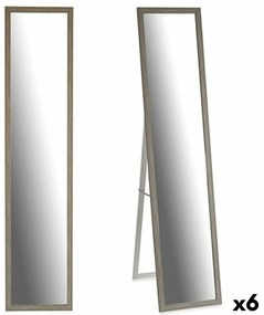 Espelho de Pé Cinzento Madeira Cristal 44 X 32,5 X 120 cm (6 Unidades)