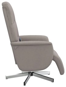Cadeira massagens reclin. c/ apoio pés tecido cinza-acastanhado