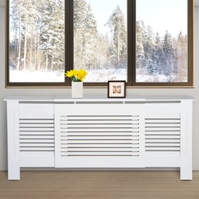 Cobertura de Radiador Extensível, 208,5 x 20,5 x 82,5 cm, Design Contemporâneo, Branco