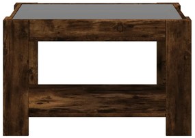 Mesa de centro c/ LEDs 73x53x45 cm derivados de madeira
