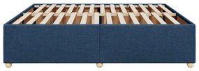 Estrutura de cama sem colchão 200x200 cm tecido azul