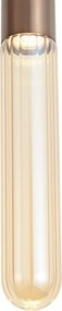 Candeeiro Suspenso Art Deco Bronze Escuro com Vidro Canelado IP44 - Walcott