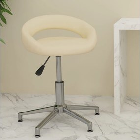 vidaXL Cadeira de escritório giratória couro artificial cor creme