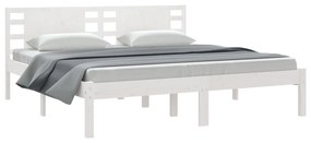 Estrutura de cama 200x200 cm pinho maciço branco