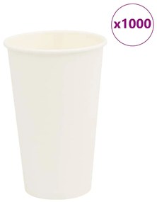 vidaXL Copos de café de papel 1000 pcs 16oz 400ml branco