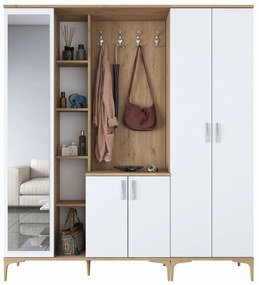 Hall Stand EA131 – Nogueira Branco – 180x198,6x37,5 cm