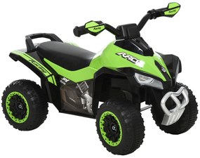 HOMCOM Quadriciclo Infantil para Crianças acima de 18 Meses com Função de Luzes e Música Desenho Inovador Suporta até 20kg 67,5x38x44cm Verde
