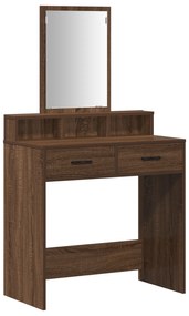 Mesa de Maquiagem com Gavetas Castanho Carvalho 79x41x140 cm