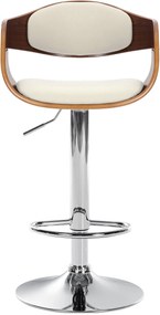 Banco de bar Kingston em couro sintético 50 x 88-102 x 48 cm Nogueira + Branco