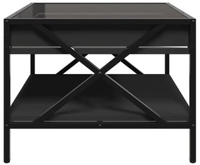 Mesa de centro c/ luzes LED Infinity 50x50x38 cm preto