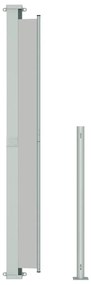 Toldo lateral retrátil para pátio 220x500 cm cinzento