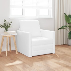 vidaXL Sofá Cama de Chão 2 em 1 Branco 74x77x81 cm Couro Sintético