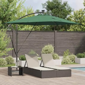 vidaXL Guarda-sol de Bananeira Cantilever Verde 249 x 249 x 250 cm
