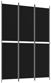Biombo/divisória com 3 painéis 150x220 cm tecido preto