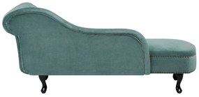 Chaise-longue à direita em veludo verde menta NIMES Beliani