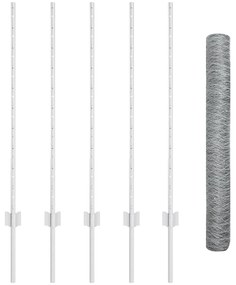 Postes para Cerca vidaXL 10 pcs U-Channel 100 cm Aço Galvanizado, Cerc