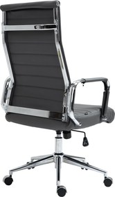 Cadeira de Escritório Kolumbus Couro Genuíno Cinza