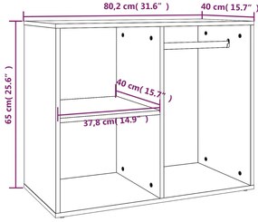 Toucador 80x40x65 cm derivados de madeira branco
