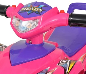 Moto4 para crianças com som e luz rosa e roxo