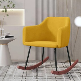 vidaXL Cadeira de baloiço veludo amarelo
