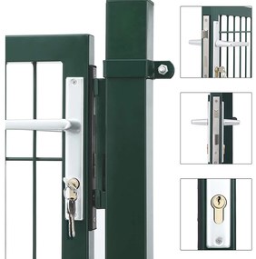 Portão de jardim 106 x 125 cm (C x A) em aço galvanizado Verde