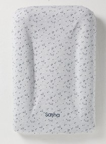 Capa para colchão de mudas, em algodão cinzento claro mesclado