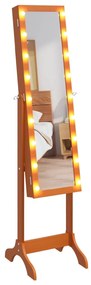 Espelho de pé com luzes LED 34x37x146 cm