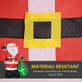 Pai Natal Insuflável de Natal, 143 x 80 x 180 cm, Com Luzes LED, Vermelho