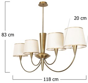 Candeeiro de Teto Pardo – Antique – 118 x 20 cm