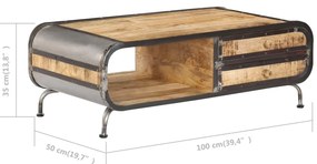Mesa de centro 100x50x35 cm madeira de mangueira maciça