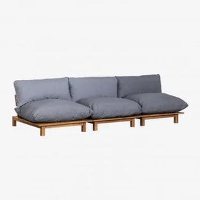 Sofá Modular Reclinável de 3 Peças Brina Cinza Antracite - Sklum