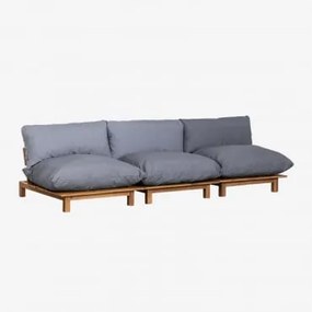 Sofá modular reclinável de 3 peças em madeira - Sklum