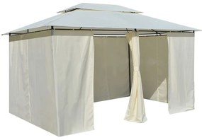 Tenda de jardim com cortinas 4x3 m branco