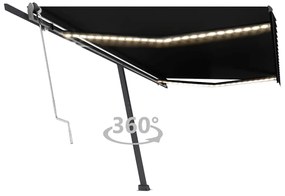 Toldo automático com LED e sensor de vento 500x300 cm antracite