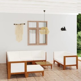 vidaXL 10 pcs conjunto lounge de jardim c/ almofadões acácia maciça