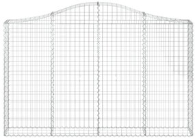 Cestos gabião arqueados 6pcs 200x30x120/140cm ferro galvanizado