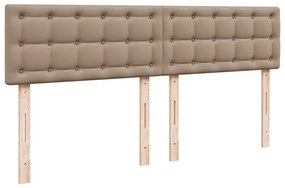 Cama com Molas/Colchão e Luzes Led - 200x200 cm - Couro Artificial Cap