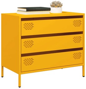 Aparador 68x39x58,5 cm aço laminado a frio amarelo mostarda