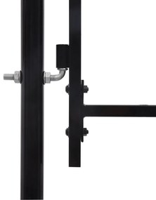 Portão de vedação individual com topo arqueado aço 1x1,5m preto