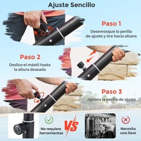 Cesto de basquetebol infantil portátil de 100-212 cm com tabela de PC inquebrável, base enchível e rodas Preto e branco