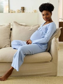 Pijama de gravidez e amamentação lavanda