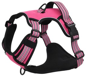 Peitoral para cães com trela e coleira ajustável XL rosa