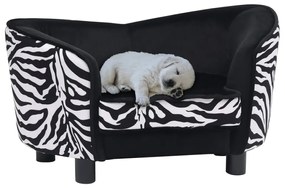 vidaXL Sofá para cães 68x38x38 cm pelúcia preto