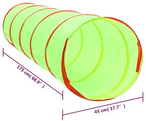 Túnel de brincar infantil 175 cm poliéster verde