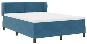 Cama Box Spring com Colchão vidaXL Azul Escuro 140x190 cm Veludo